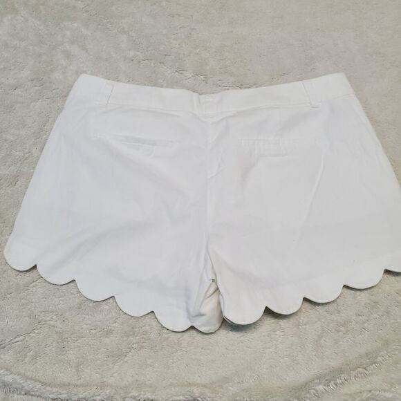 J. Crew White Casual Beachy Coastal Mid Rise Scalloped Micro Mini Short Women 12 - Picture 2 of 6